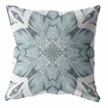 Homeroots 18 in. Blue Floral Forest Indoor & Outdoor Zippered Throw Pillow 413078